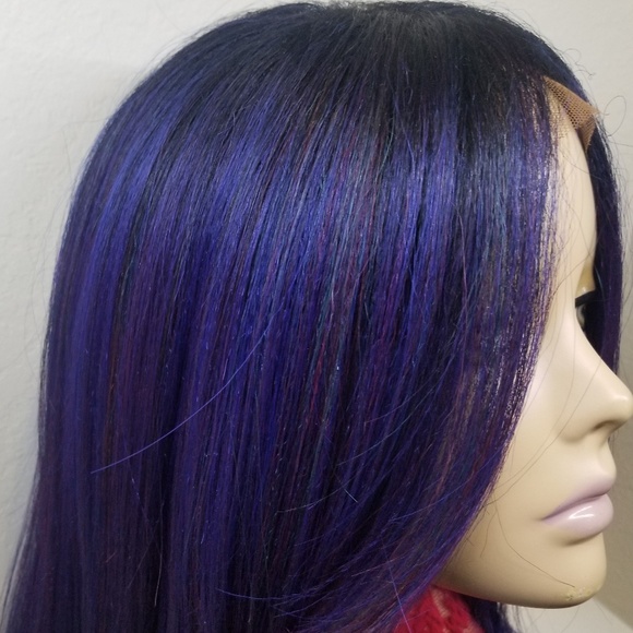Sapphire dark Blue lace Front Wig main image 4